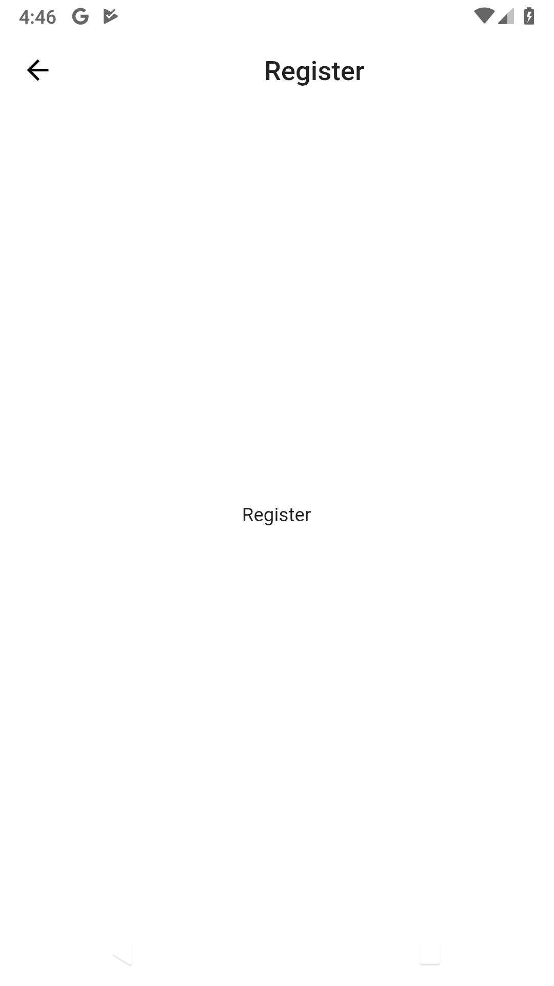 register page with off center title