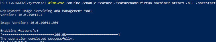 Enable Virtual Machine Platform