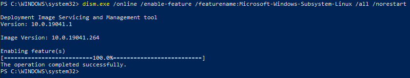 Enable WSL